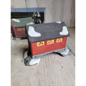 Dickens Keepsake red porcelain Covered Bridge Village accessory Xmas